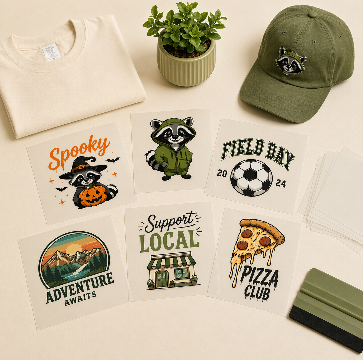 Ready to press DTF transfers