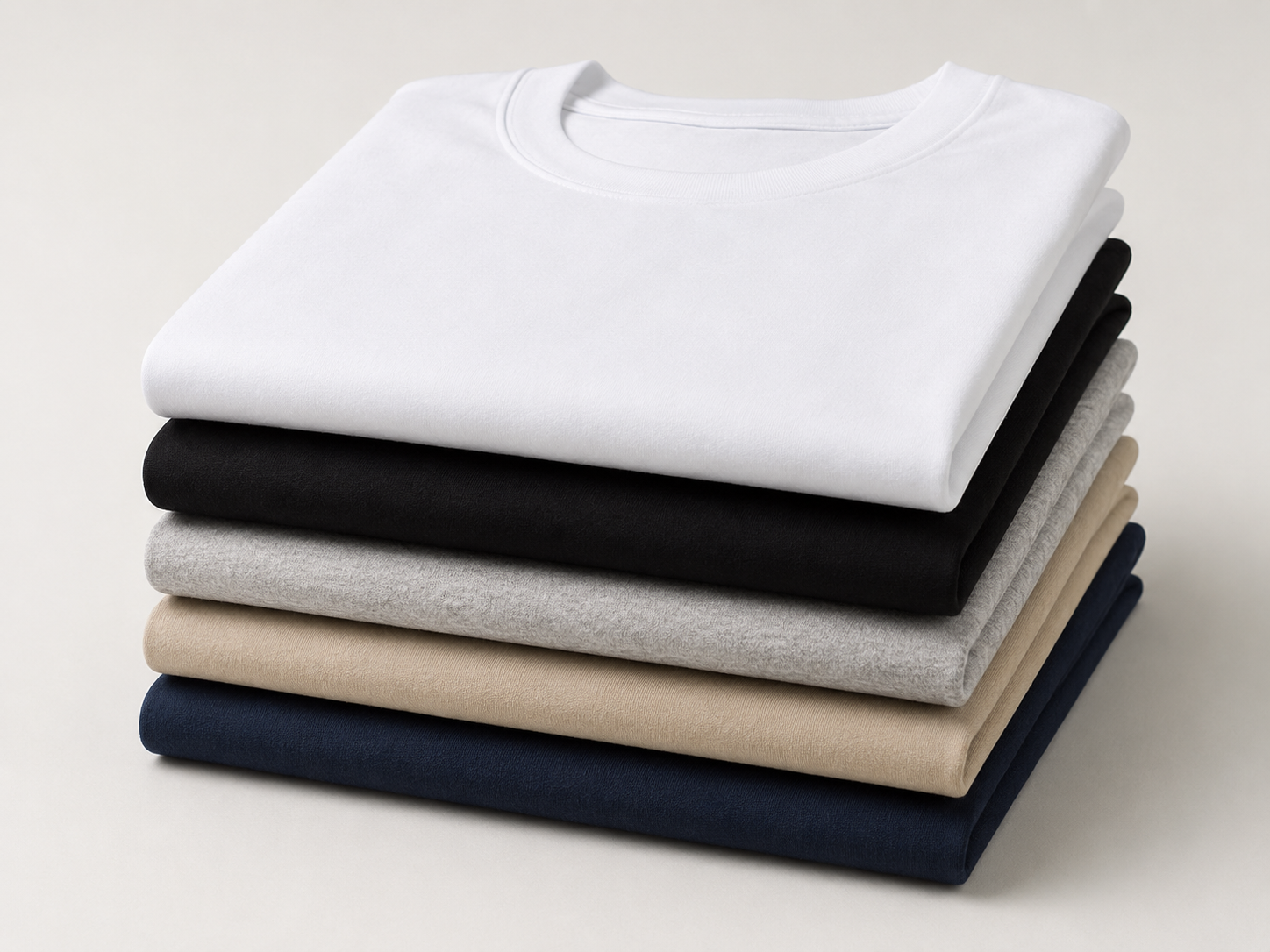 Stack of blank tees