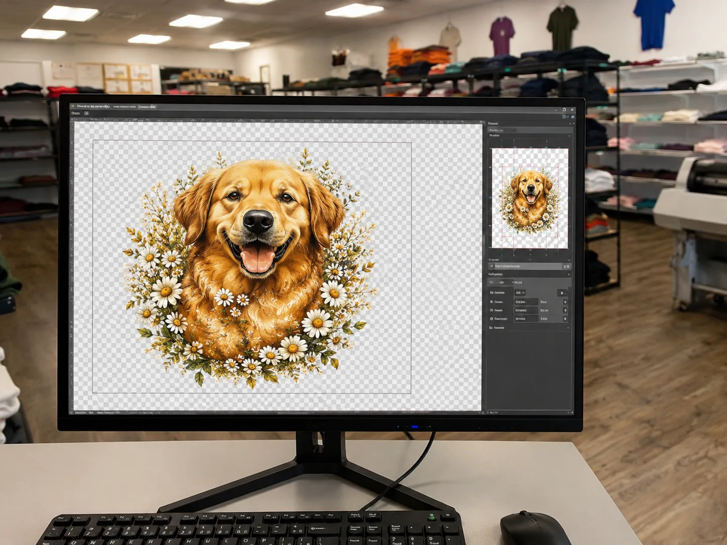 Artwork open on screen for a file check