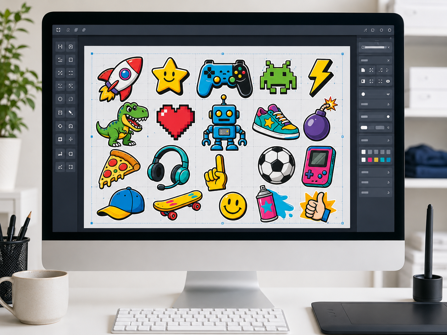 Gang sheet builder layout on screen
