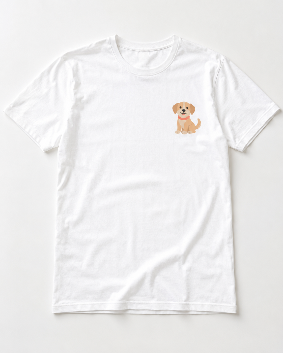 Pocket 4x4 left-chest print on a tee