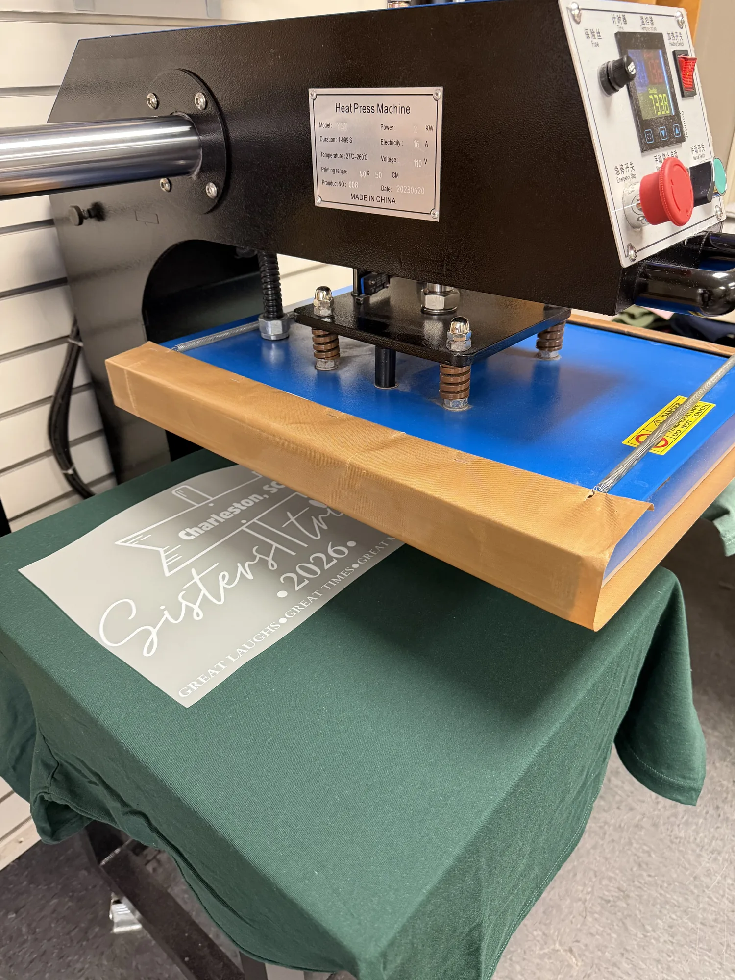 Heat-pressing a DTF transfer onto a shirt