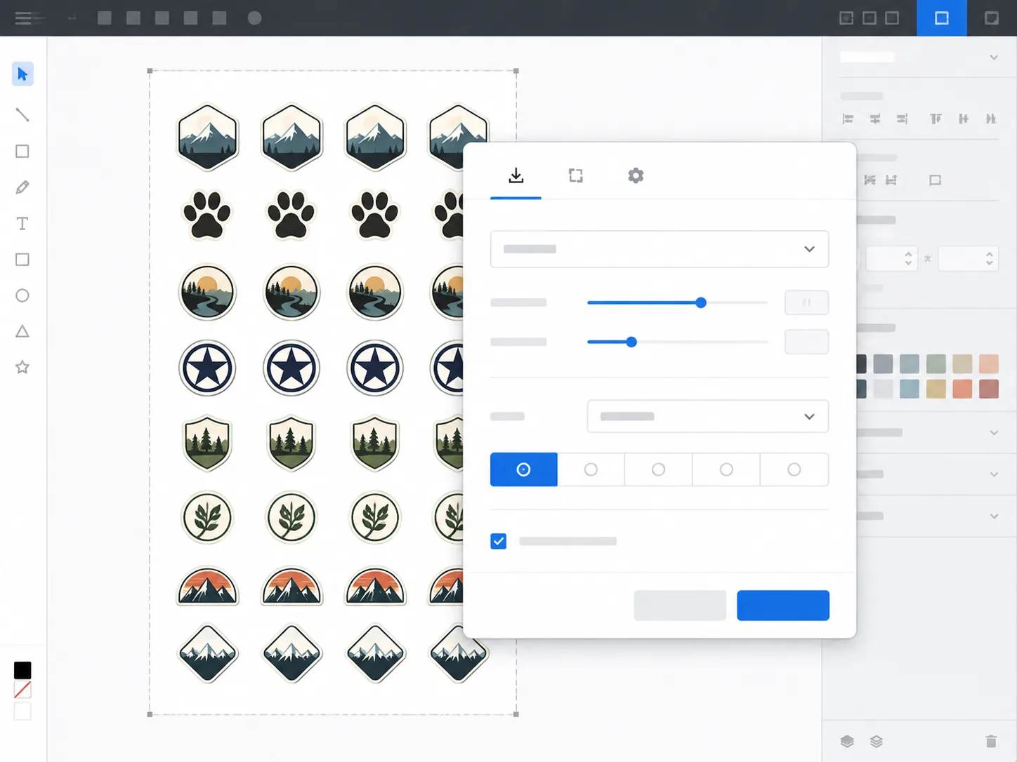 Export settings dialog on screen while saving a gang sheet as a 300 DPI PNG