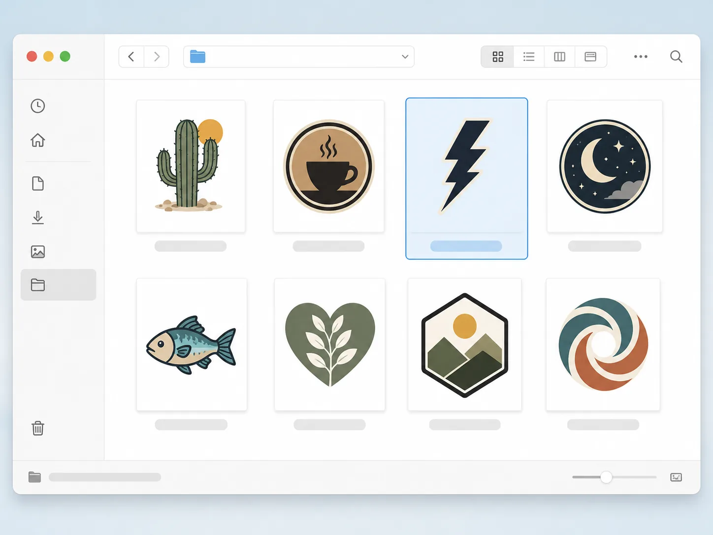 Folder of individual artwork files ready to send for printing